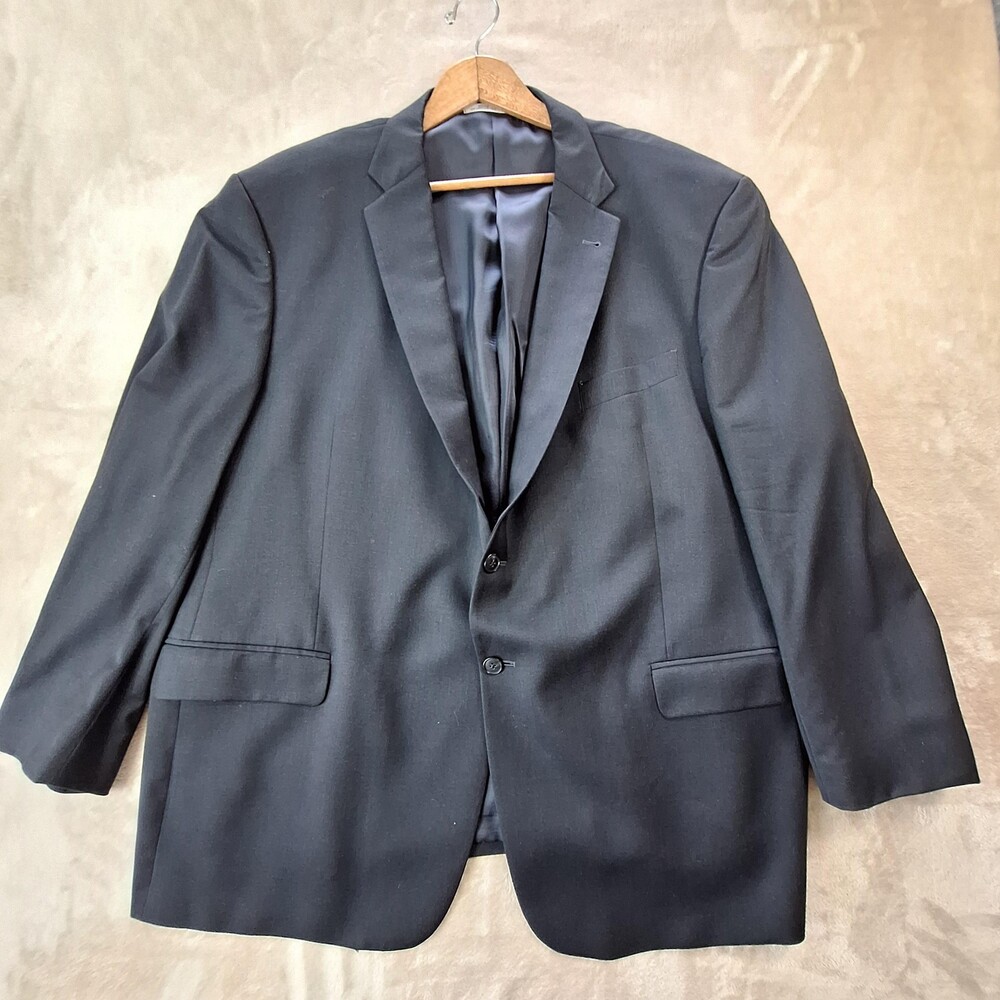 Joseph Abboud Suit Jacket Mens 52R Gray Wool Double Vent 2 Button Super 120s USA